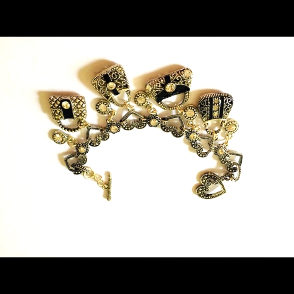 Handbag Charm Toggle Bracelet
